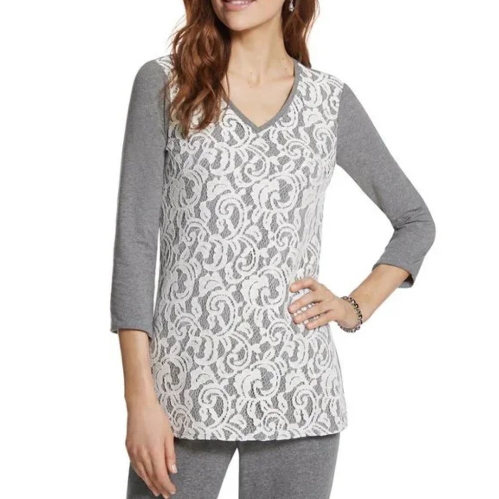 NWT Chico's Zenergy Lace Front Top Size Medium